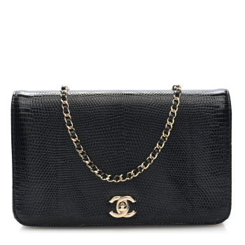 CHANEL Lizard Small Single Flap Black