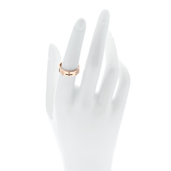 HERMES 18K Rose Gold Diamond PM Kelly Ring 54 7