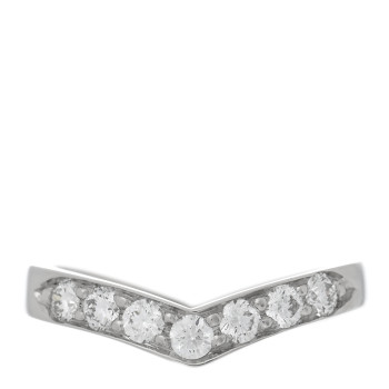 TIFFANY Platinum Diamond V Band Ring 49 5