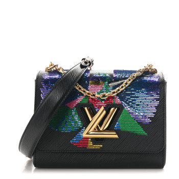 LOUIS VUITTON Epi Sequin Bird Twist Shoulder Bag MM Black