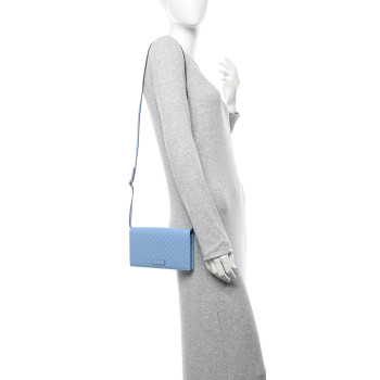GUCCI Microguccissima Crossbody Wallet Mineral Blue