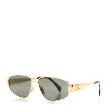 CELINE Metal Triomphe 03 Sunglasses CL40281U Gold Green