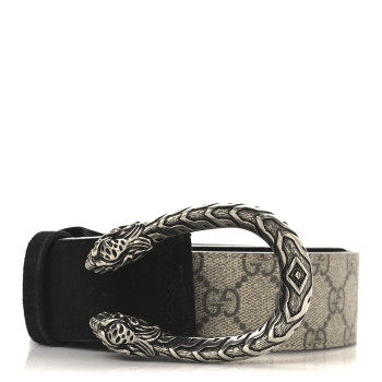GUCCI GG Supreme Monogram Suede Dionysus 40mm Belt 85 34 Beige Black