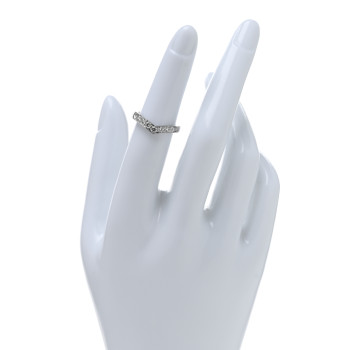 TIFFANY Platinum Diamond V Band Ring 49 5