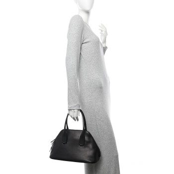THE ROW Polished Saddle Calfskin Medium Devon Bag Black