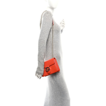 GUCCI Dollar Calfskin Small Interlocking G Shoulder Bag Sun Orange