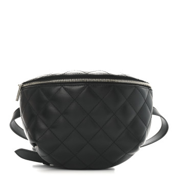CHANEL Calfskin Quilted Waist Belt Bag Black