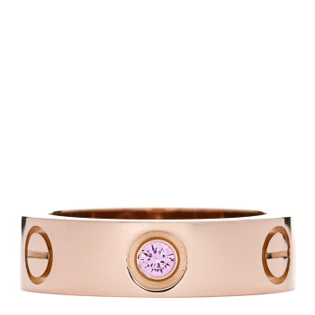 CARTIER 18K Pink Gold Pink Sapphire 5.5mm LOVE Ring 50 5.25
