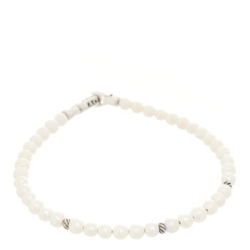 DAVID YURMAN Sterling Silver Pearl 4mm Bijoux Spiritual Beads Bracelet