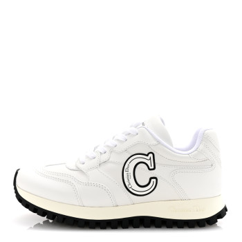 CHRISTIAN DIOR Calfskin C'est Dior Sneakers 37.5 White Black