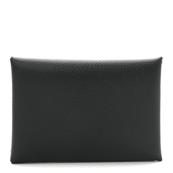 HERMES Epsom Calvi Duo Card Case Black