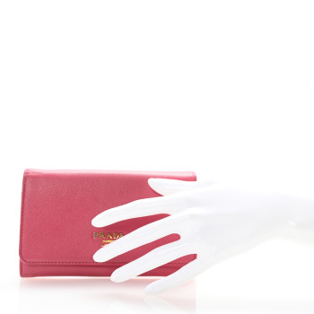 PRADA Saffiano Metal Wristlet Peonia