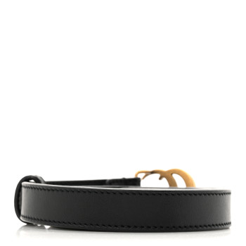 GUCCI Calfskin Double G 20mm Belt 75 30 Black