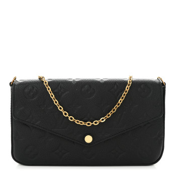 LOUIS VUITTON Empreinte Pochette Felicie Chain Wallet Black