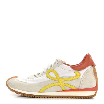 LOEWE Nylon Suede Flow Runner Sneakers 39 Grey Yellow