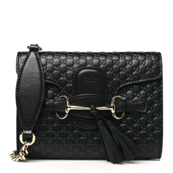 GUCCI Microguccissima Mini Emily Shoulder Bag Black