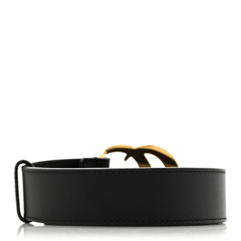 GUCCI Calfskin Double G 30mm Belt 90 36 Black