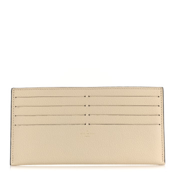 LOUIS VUITTON Calfskin Felicie Chain Wallet Card Holder Insert Cream