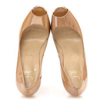 CHRISTIAN LOUBOUTIN Patent New Very Prive 120 Pumps 36 Nude