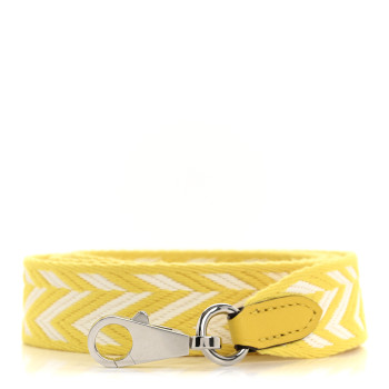 HERMES Toile Swift 25mm Sangle ZigZag Shoulder Strap Jaune De Naples White