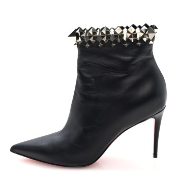 CHRISTIAN LOUBOUTIN Calfskin Firmamma 85 Booties 36 Black Silver