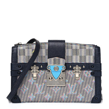 LOUIS VUITTON Calfskin Monogram LV Pop Trunk Clutch Blue