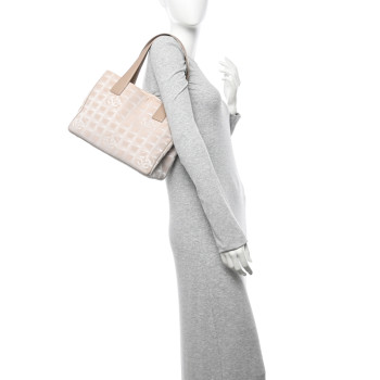 CHANEL Nylon Medium Travel Tote Beige