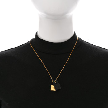 HERMES Swift Small O'Kelly Pendant Necklace Black
