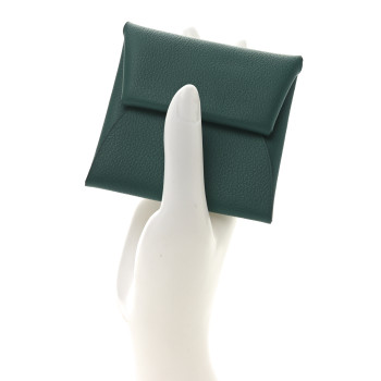 HERMES Evercolor Calvi Verso Card Case Malachite Bleu Atoll