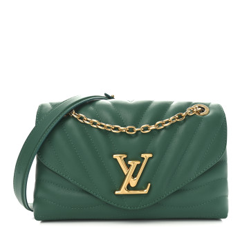 LOUIS VUITTON Calfskin New Wave Chain Bag MM NM Emerald