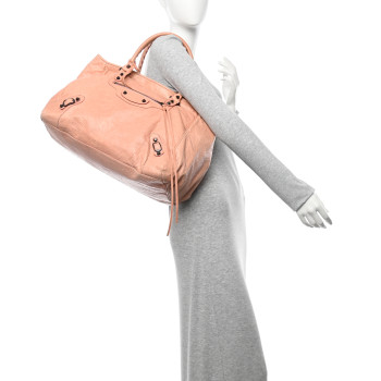 BALENCIAGA Agneau Classic Hardware S Sunday Tote Vieux Rose
