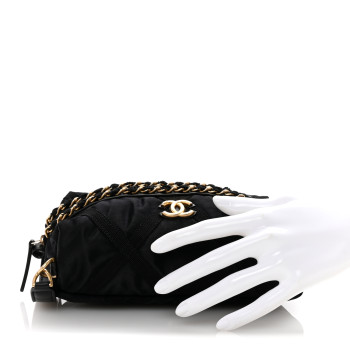 CHANEL Nylon Grosgrain Lifestyle Pouch With Sleep Mask Black