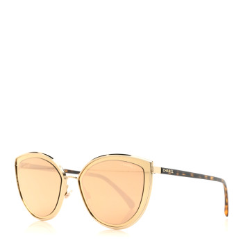 CHANEL Metal Cat Eye Sunglasses 4222 Gold