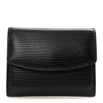 LOUIS VUITTON Epi Coin Purse Wallet Black