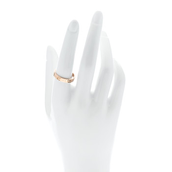 GUCCI 18K Rose Gold 4mm Icon Thin Band Ring  57 8