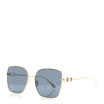 FENDI Metal Square Sunglasses FE40013U Gold Brown