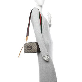GUCCI GG Supreme Monogram Web Neo Vintage Shoulder Bag Beige New Acero Crop