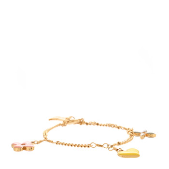 LOUIS VUITTON Metal Sweet Monogram Charm Bracelet Pastel