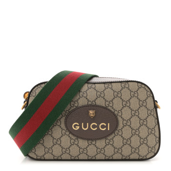 GUCCI GG Supreme Monogram Web Neo Vintage Shoulder Bag Beige New Acero Crop