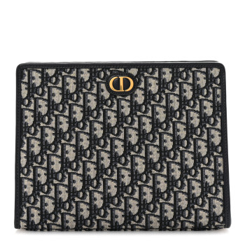 CHRISTIAN DIOR Oblique 30 Montaigne Pouch Blue