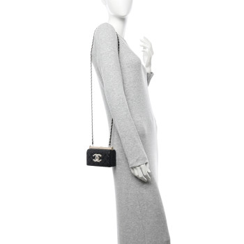 CHANEL Lambskin Quilted Pearl CC Vanity Case Black