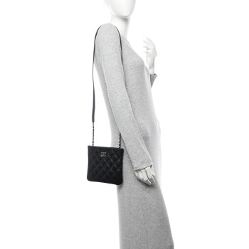 CHANEL Lambskin Quilted Crossbody Bag Black