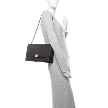 CELINE Smooth Calfskin Medium Case Chain Flap Burgundy