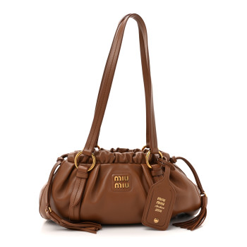 MIU MIU Nappa Joie Shoulder Bag Cognac