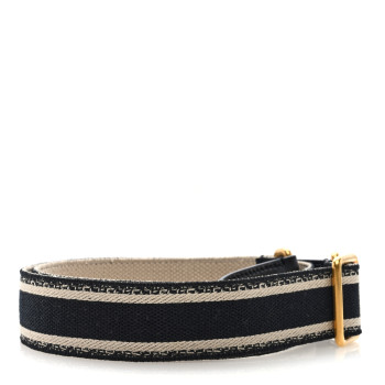 CHRISTIAN DIOR Canvas Embroidered Shoulder Strap Black
