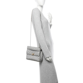 VALENTINO GARAVANI Nappa Medium Rockstud Spike Shoulder Bag Pastel Grey