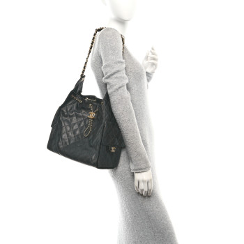 CHANEL Caviar Quilted Medium Chanel 25 Handbag Black