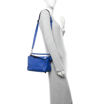LOEWE Calfskin Small Puzzle Bag Electric Blue