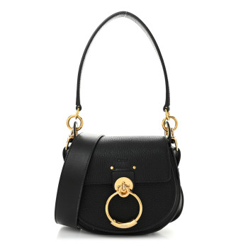 CHLOE Grained Lambskin Small Tess Bag Black