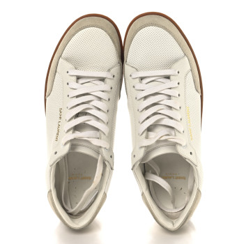SAINT LAURENT Calfskin Perforated Suede SL10 Court Classic 41 White